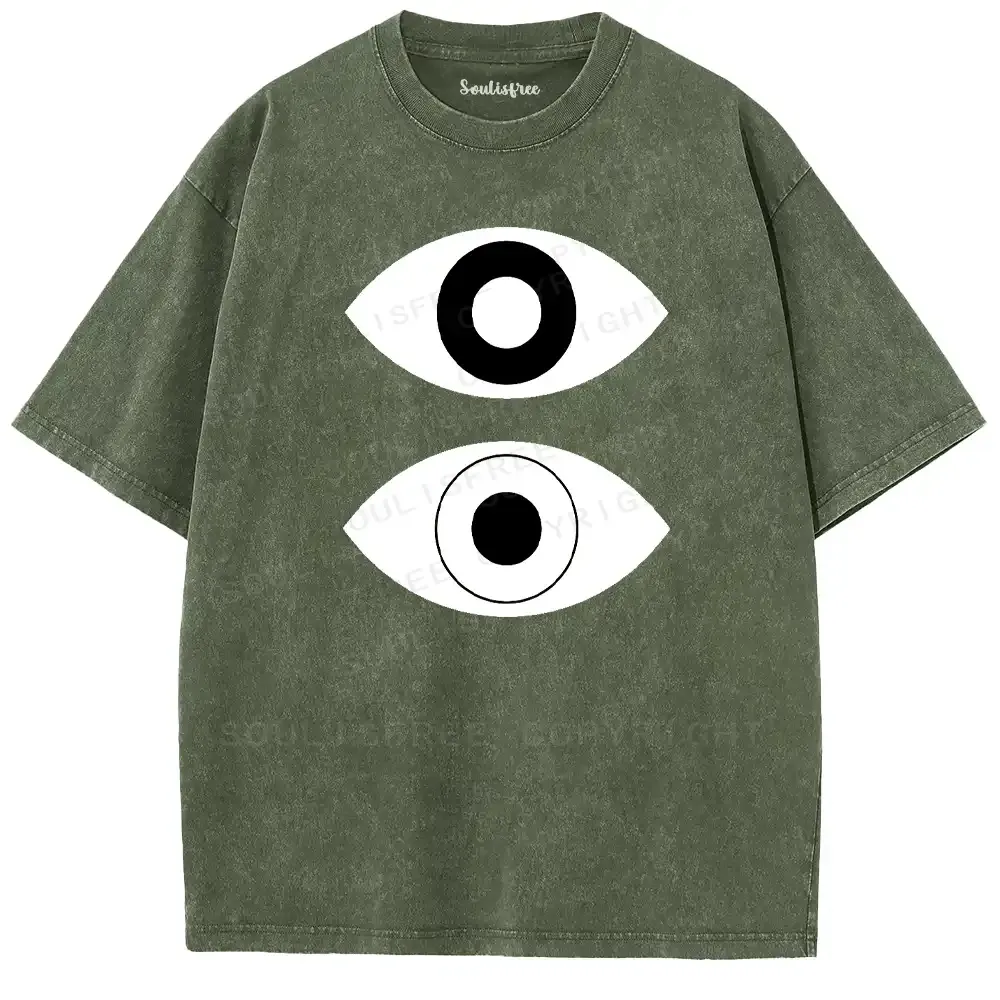 Double All-Seeing Eye Washed T-shirt