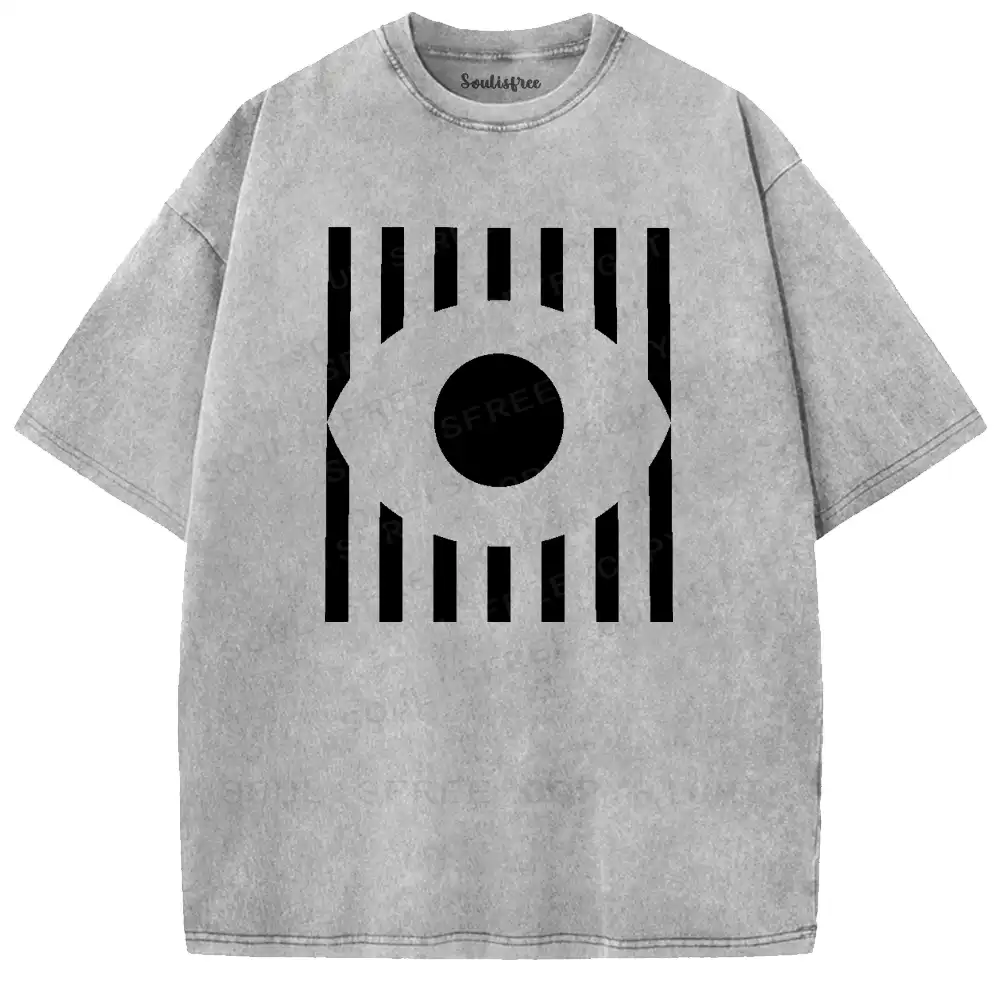 Stripe Geometric Totem Washed T-shirt