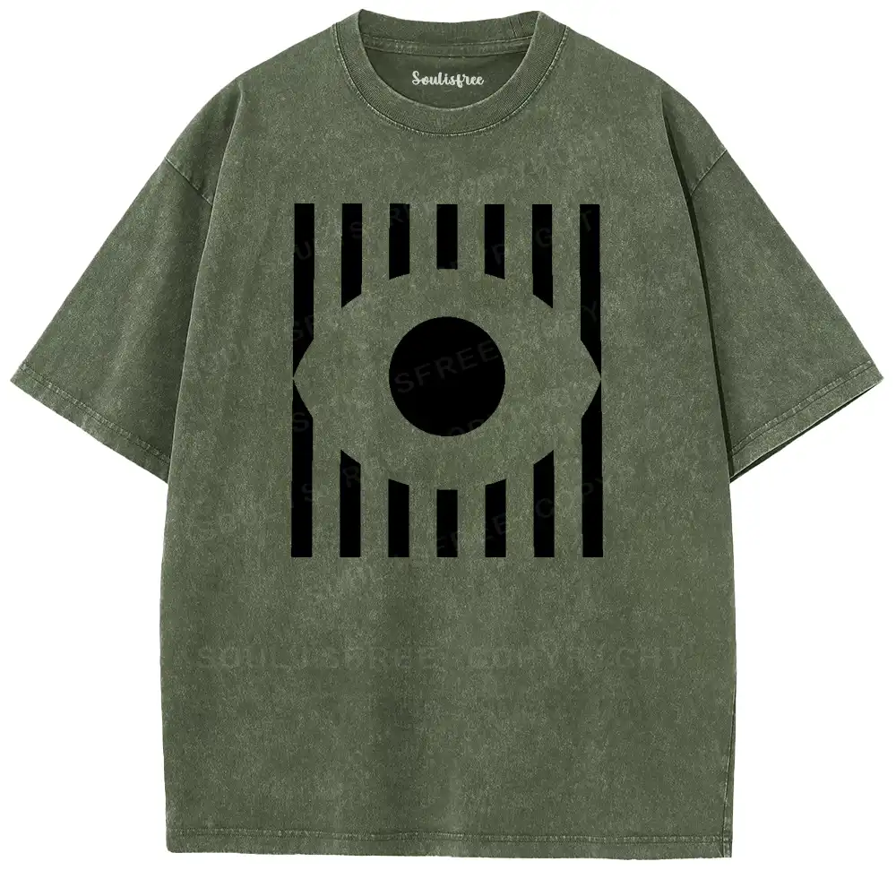Stripe Geometric Totem Washed T-shirt
