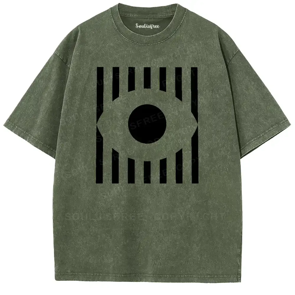 Stripe Geometric Totem Washed T-shirt