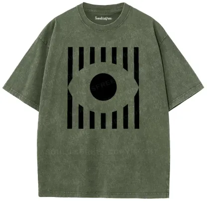 Stripe Geometric Totem Washed T-shirt
