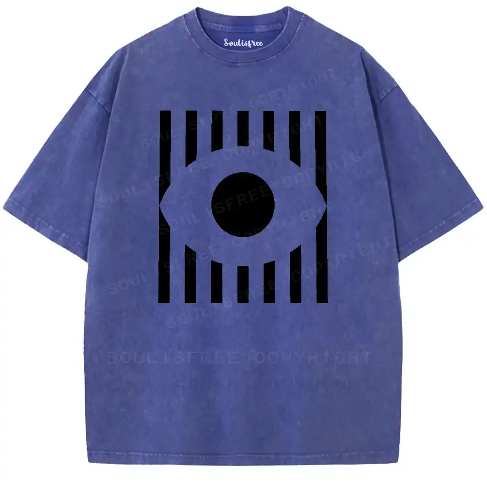 Stripe Geometric Totem Washed T-shirt