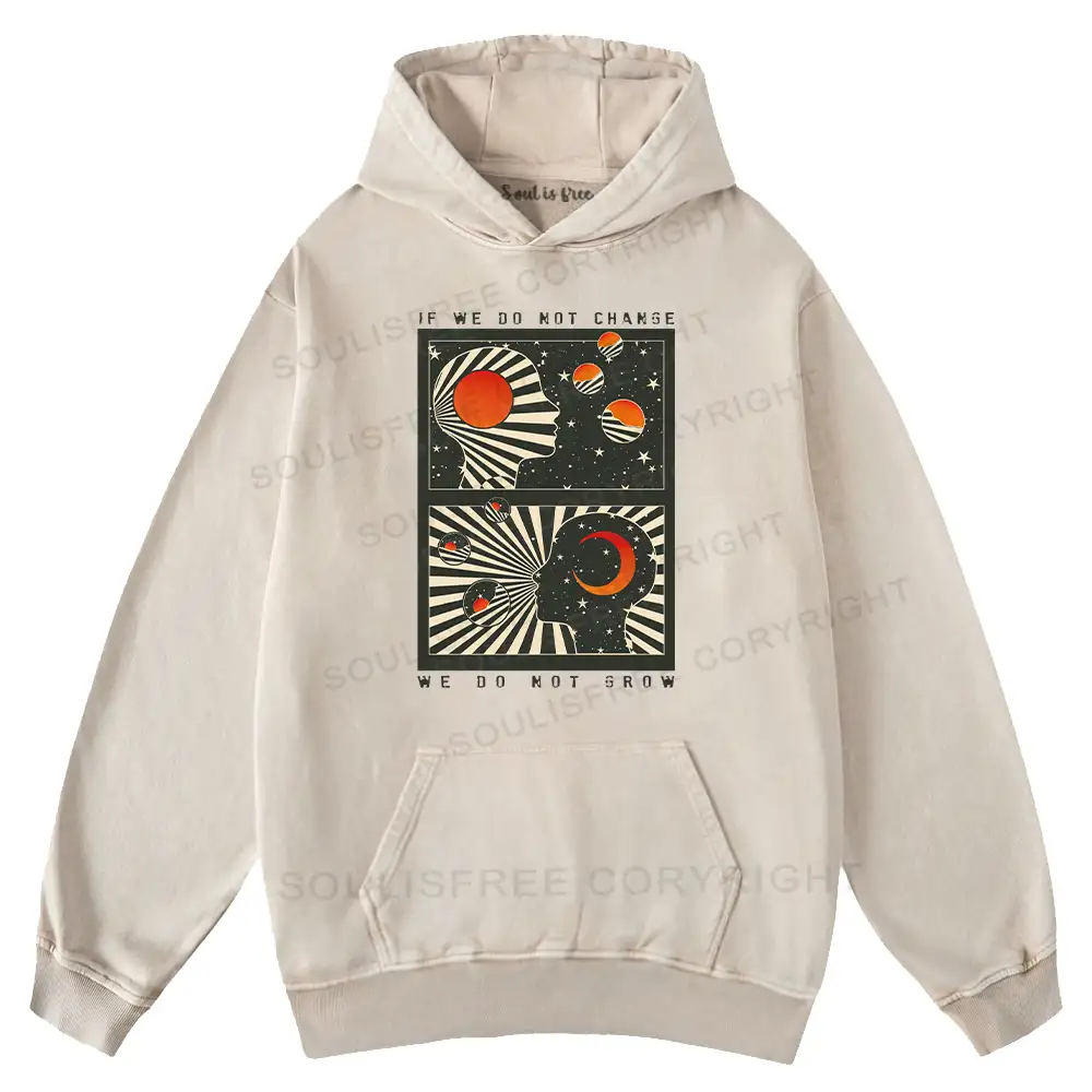 Self Growth Washed Space T-shirt Washed Hoodie