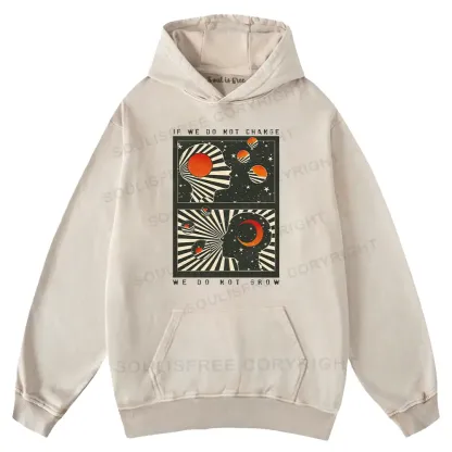 Self Growth Washed Space T-shirt Washed Hoodie