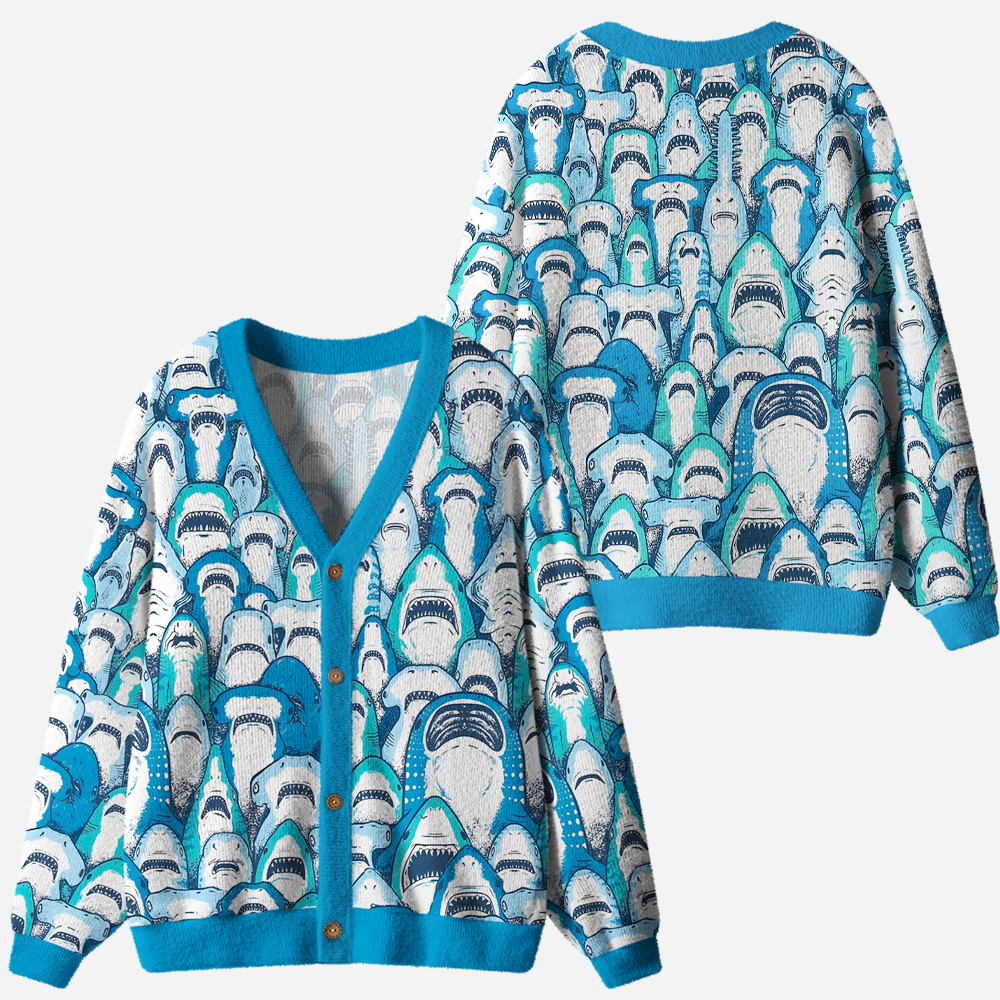 Shark Party Ugly Cardigan Sweaters