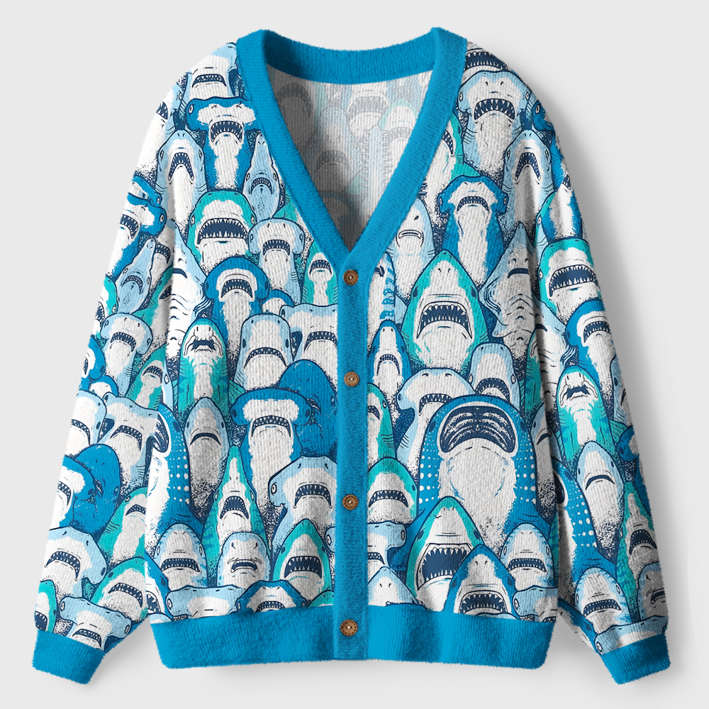 Shark Party Ugly Cardigan Sweaters 