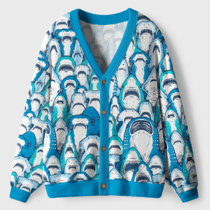 Shark Party Ugly Cardigan Sweaters 
