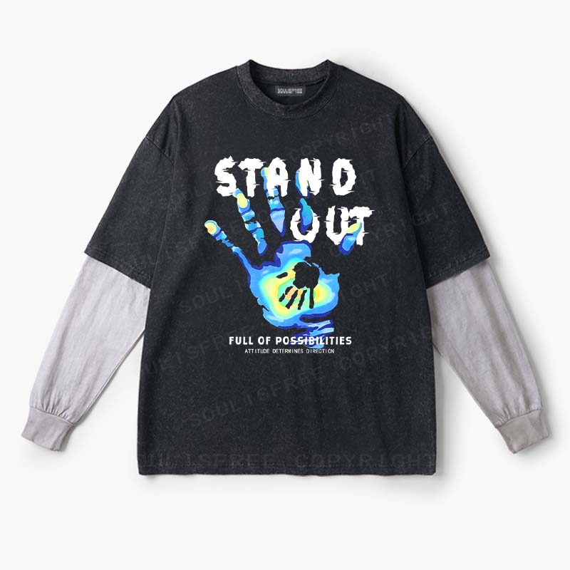 Soulisfree  STAND OUT FULL OF POSSIBIEITIES  Layered Long Sleeve Tee