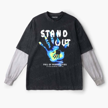 Soulisfree  STAND OUT FULL OF POSSIBIEITIES  Layered Long Sleeve Tee