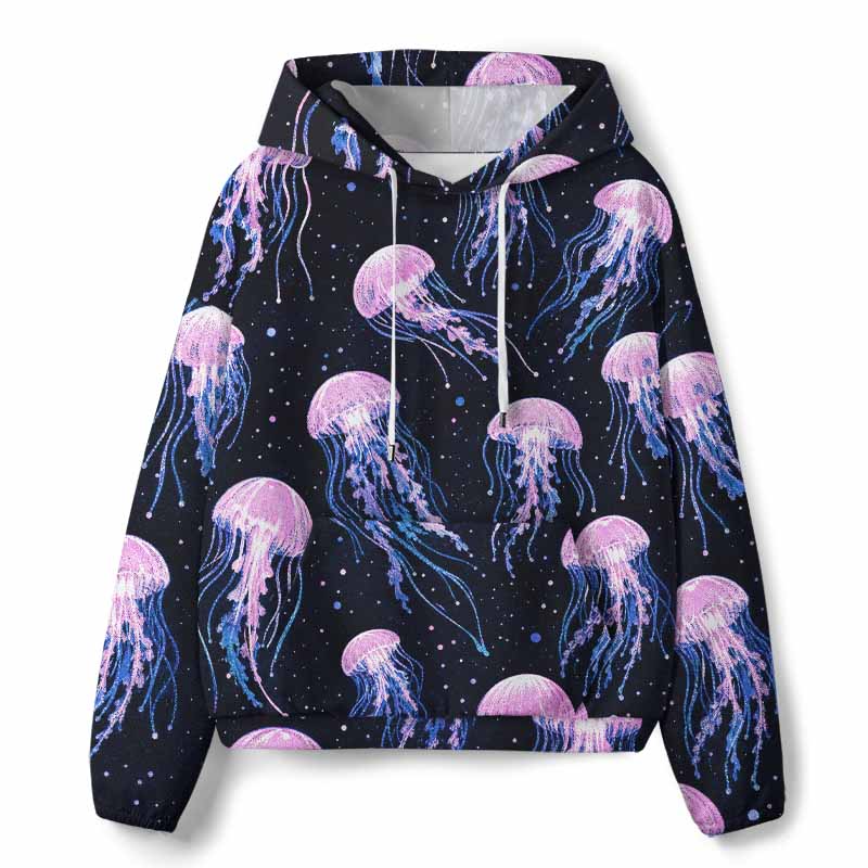 Soulisfree Cosmic Jellyfish Starry Night All-Over Print Hoodie