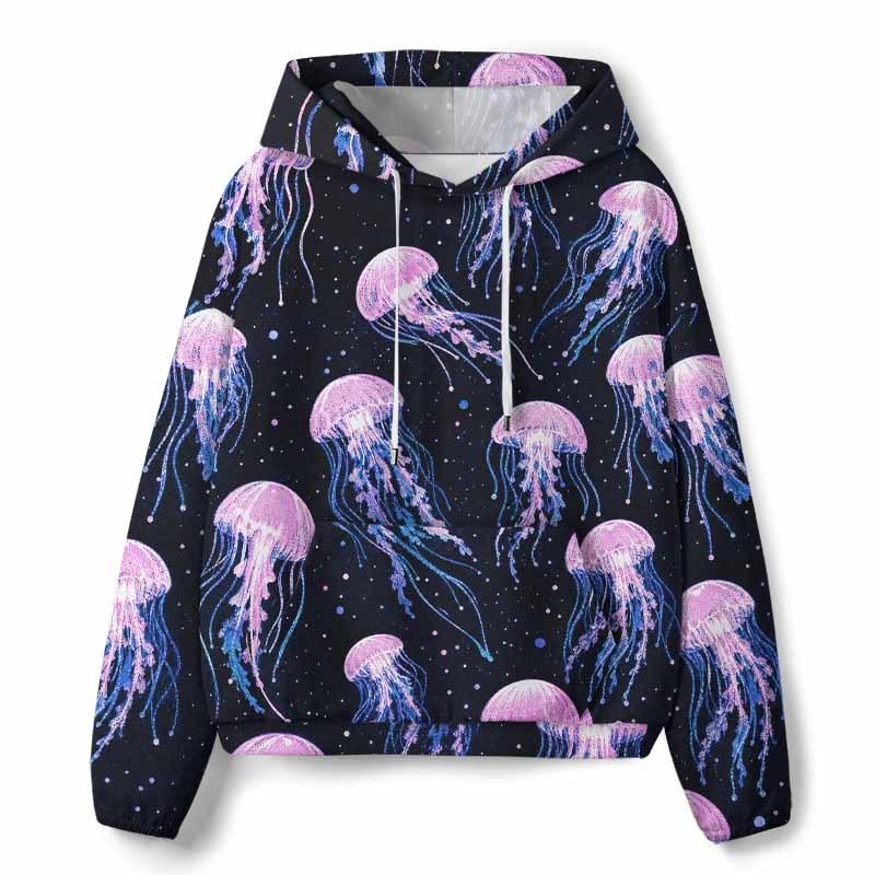 Soulisfree Cosmic Jellyfish Starry Night All-Over Print Hoodie