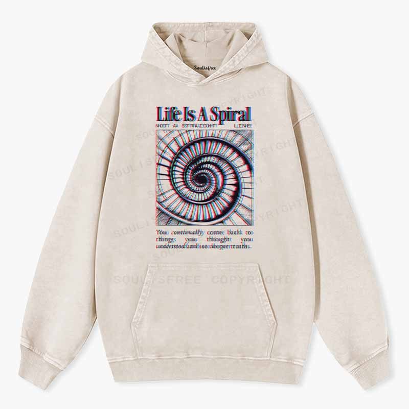 Soulisfree  Life Is A Spiral Washed Hoodie