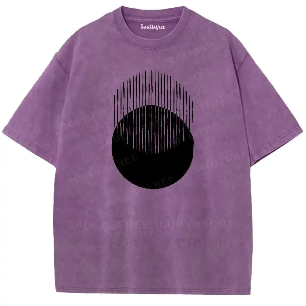 Abstraction: Striped Circle Fusion Washed T-shirt