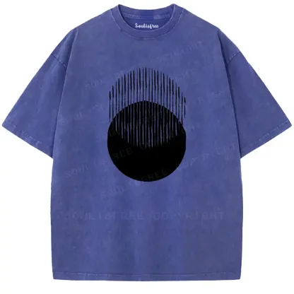 Abstraction: Striped Circle Fusion Washed T-shirt