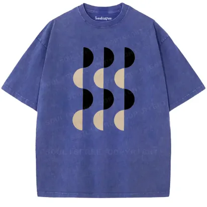 Circular Pattern Repeat Washed T-shirt