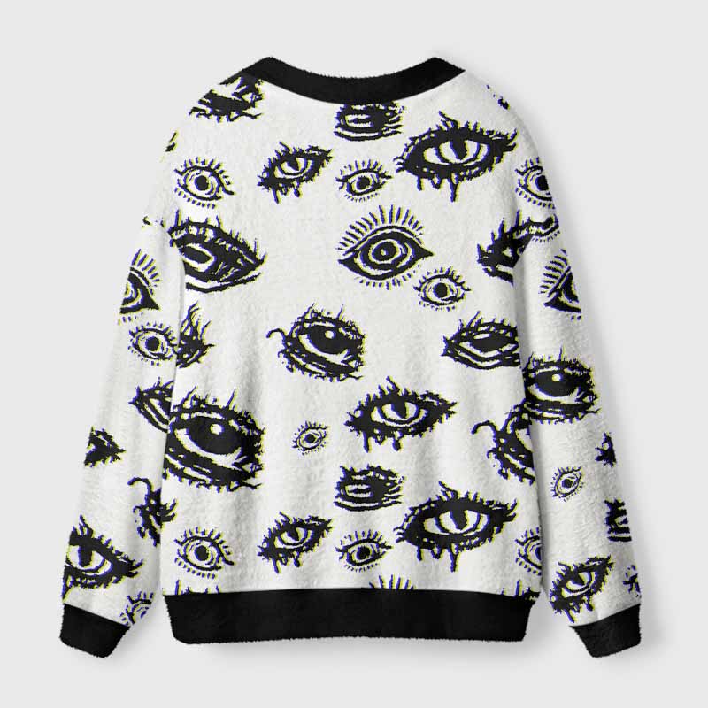 Soulisfree AWAKEN YOUR VISION Fuzzy Cardigan Sweater 