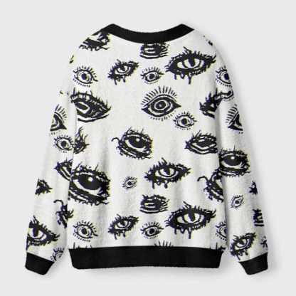 Soulisfree AWAKEN YOUR VISION Fuzzy Cardigan Sweater 