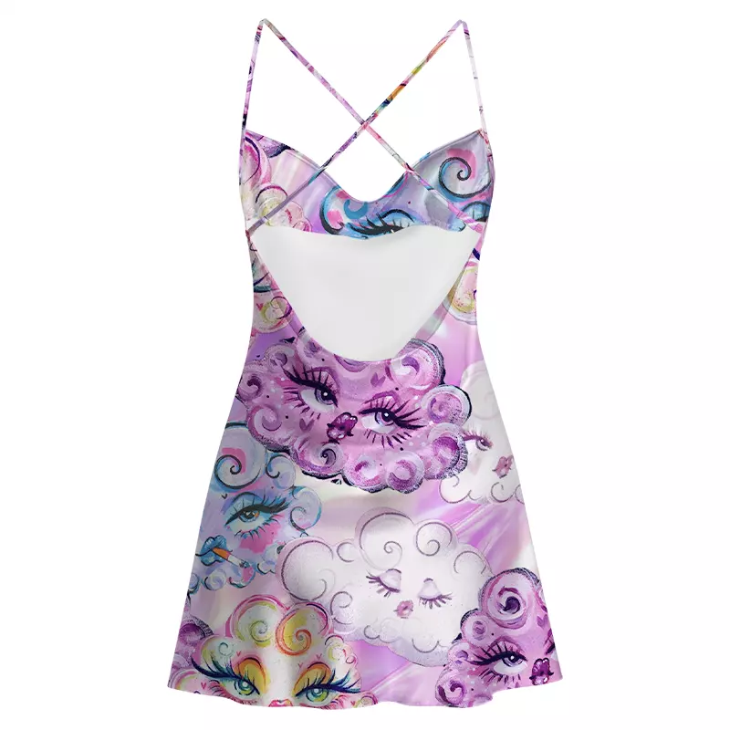 Soulisfree Psychic Grace Occult Satin Mini Dress