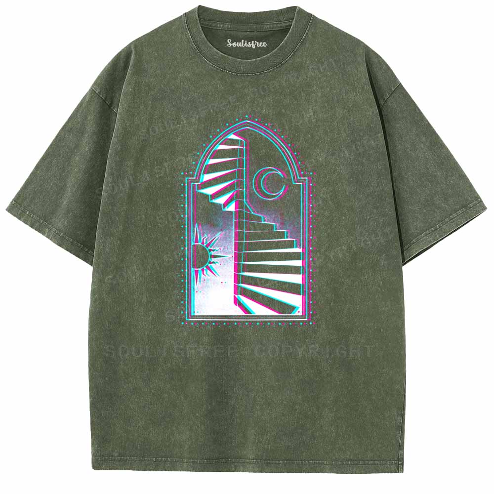 Soulisfree  Sun Moon Steps Of Free Soul Washed Tee