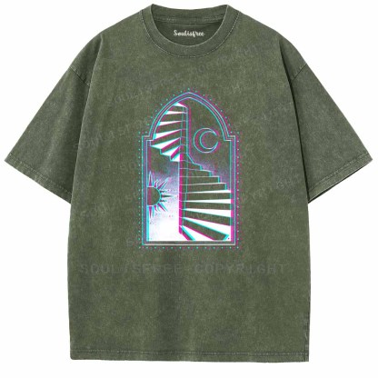 Soulisfree  Sun Moon Steps Of Free Soul Washed Tee