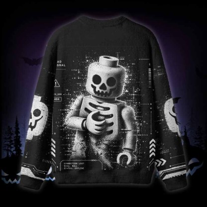 Soulisfree Dead Signal Skeleton Fuzzy Crewneck Sweater