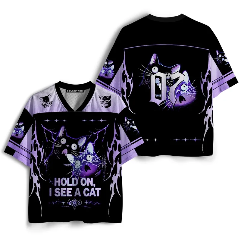 Soulisfree Psychedelic Cat Aesthetic Jersey