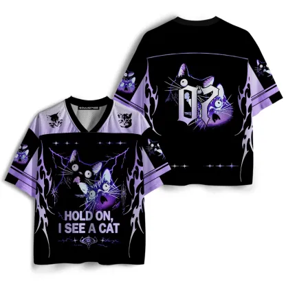 Soulisfree Psychedelic Cat Aesthetic Jersey