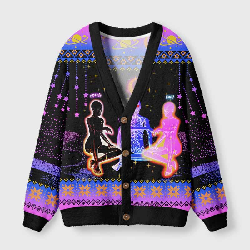 Soulisfree Ethereal Energy: Spirit Meets Soul  Fuzzy Cardigan Sweater 
