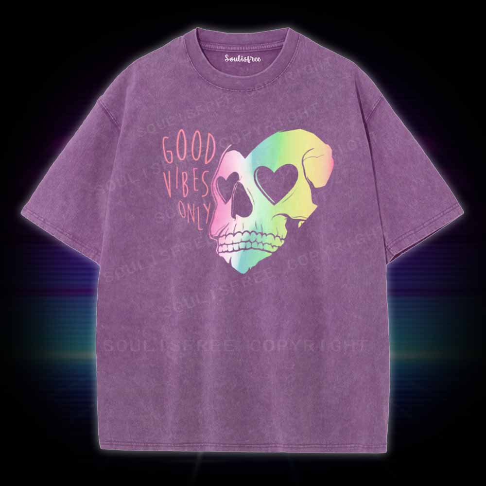 Soulisfree Good Vibes Only Skull Washed Tee