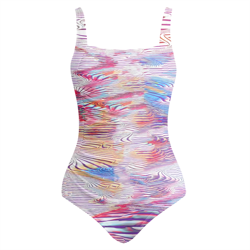 Soulisfree Trippy Liquid Swirl Galaxy One‑Piece Swimsuit