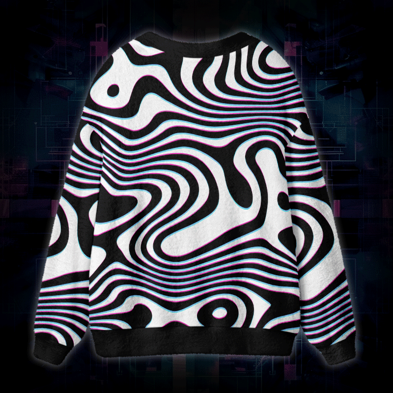 Soulisfree Go Against The Flow Fuzzy Cardigan Sweater 