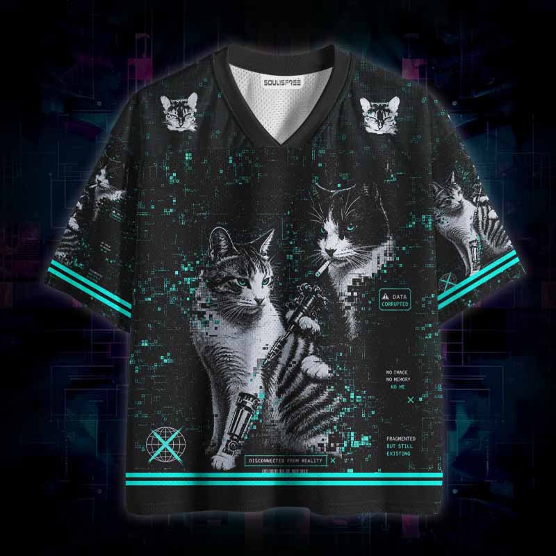 Soulisfree Cat Tattoo Meme Mesh Jersey