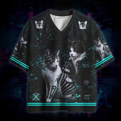 Soulisfree Cat Tattoo Meme Mesh Jersey