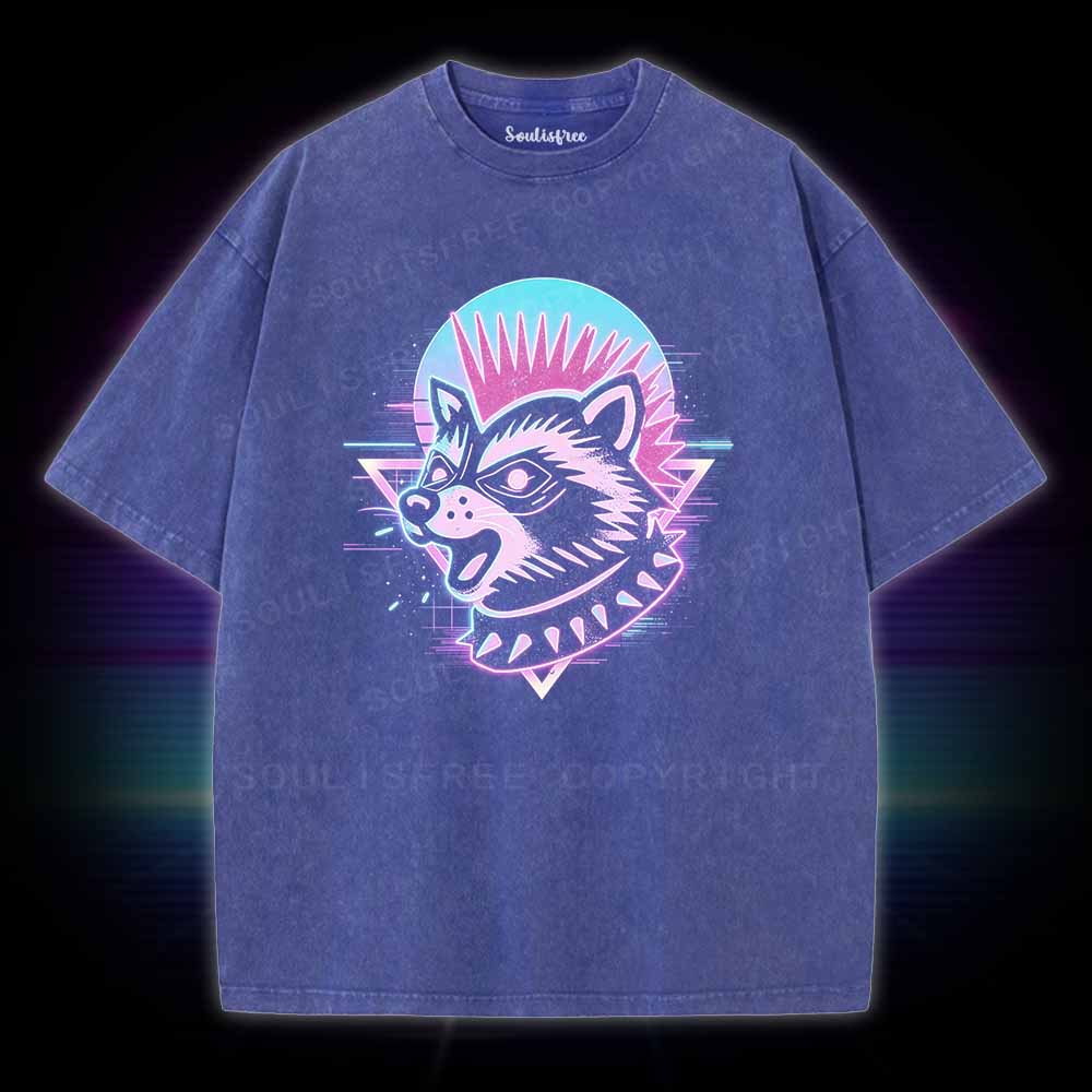Soulisfree Punk Raccoon Washed Tee