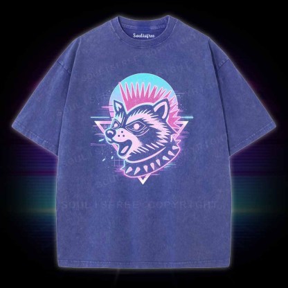 Soulisfree Punk Raccoon Washed Tee