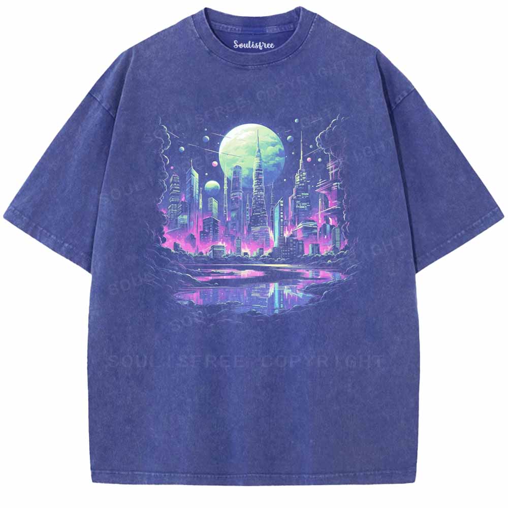 Soulisfree LUNAR CYBERTOWN Washed Tee