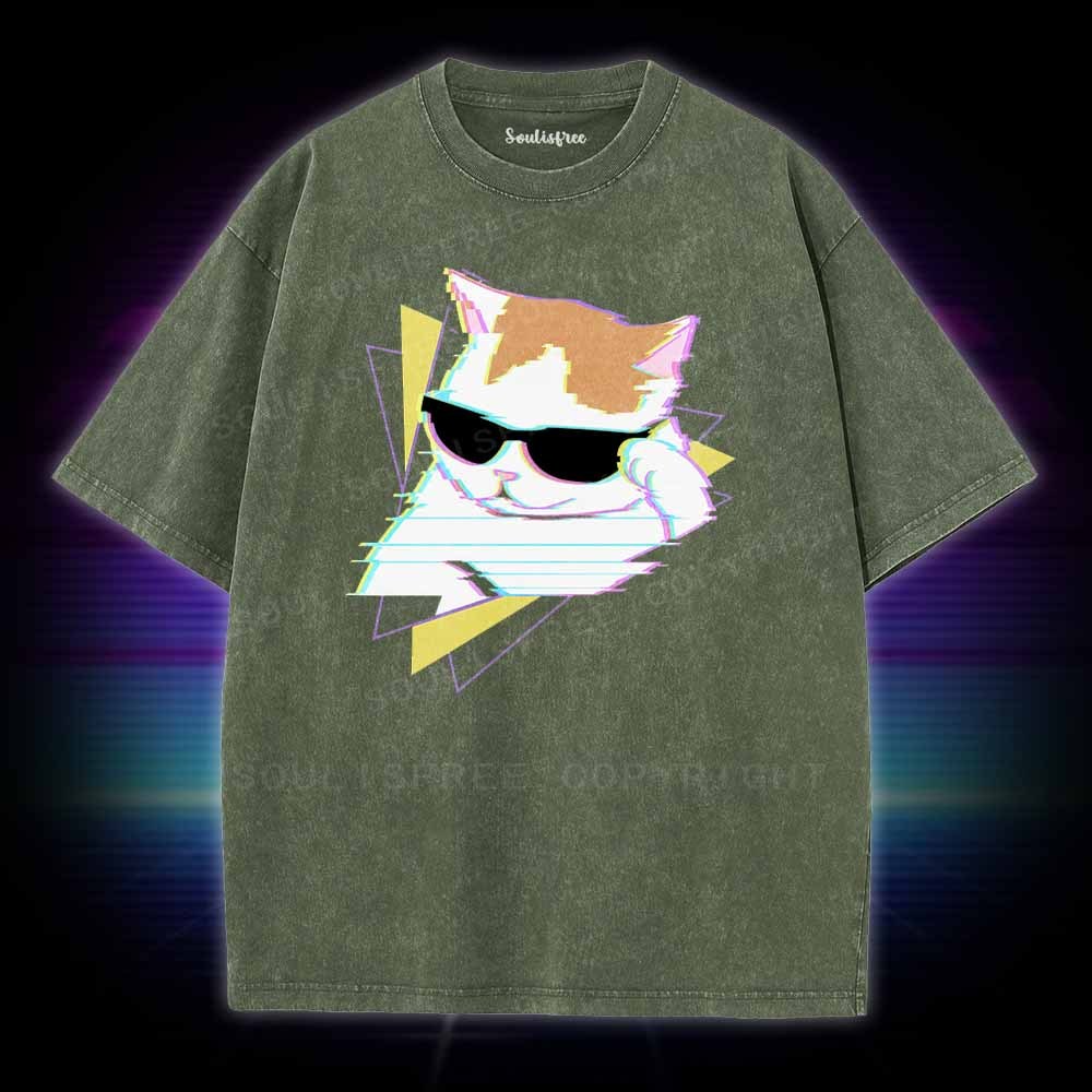 Soulisfree Funny cat meme Washed Tee