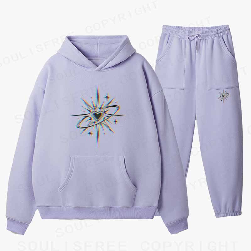 Soulisfree Chromatic Cosmic Love Cotton Fleece Hoodie Set