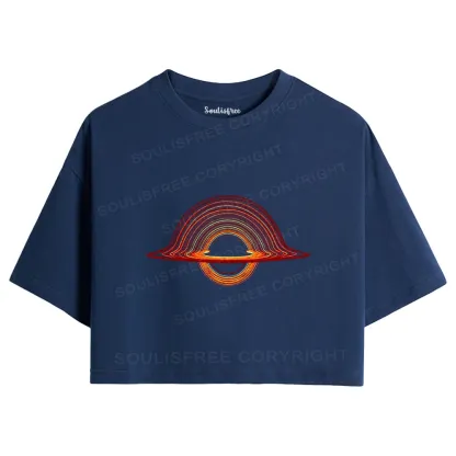 Planet Aperture Washed Space T-shirts Crop Top
