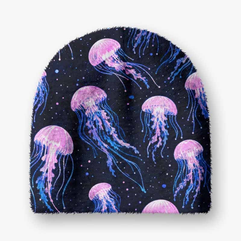 Soulisfree Cosmic Jellyfish Starry Night Fuzzy Beanie