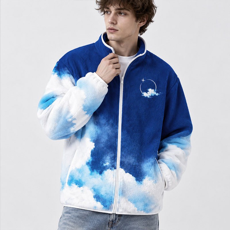 Soulisfree  Beyond The Clouds Flannel Zip-Up Jacket