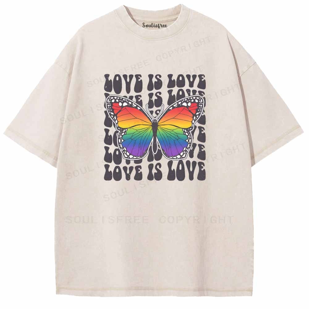 Designed Soulisfree LOVE IS LOVE Washed Tee