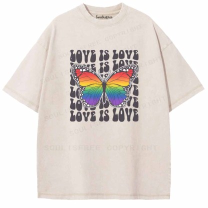 Soulisfree  LOVE IS LOVE Washed Tee