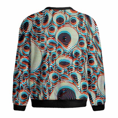 Soulisfree Trippy Optical Vortex Fuzzy Crewneck Sweater