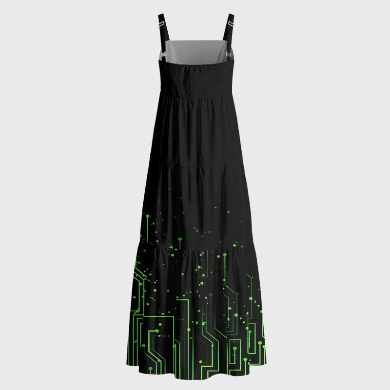 Soulisfree  Vintage circuit board Boho Maxi Dress
