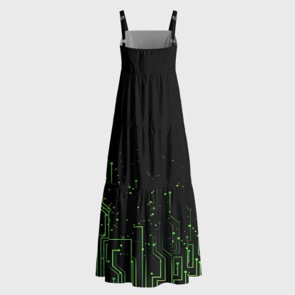 Soulisfree  Vintage circuit board Boho Maxi Dress