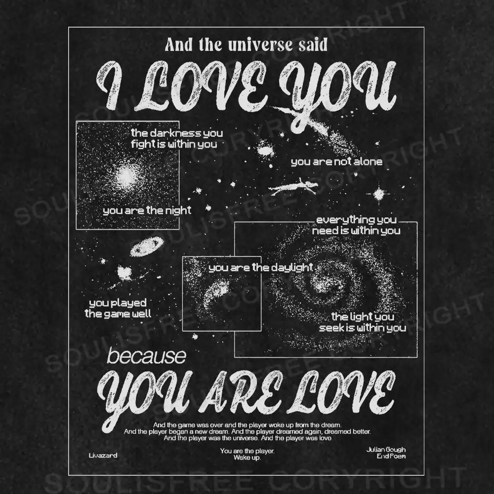 You Are Love Washed Space T-shirt