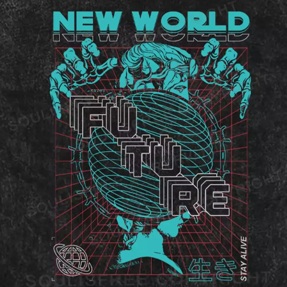 New World Washed Space T-shirt