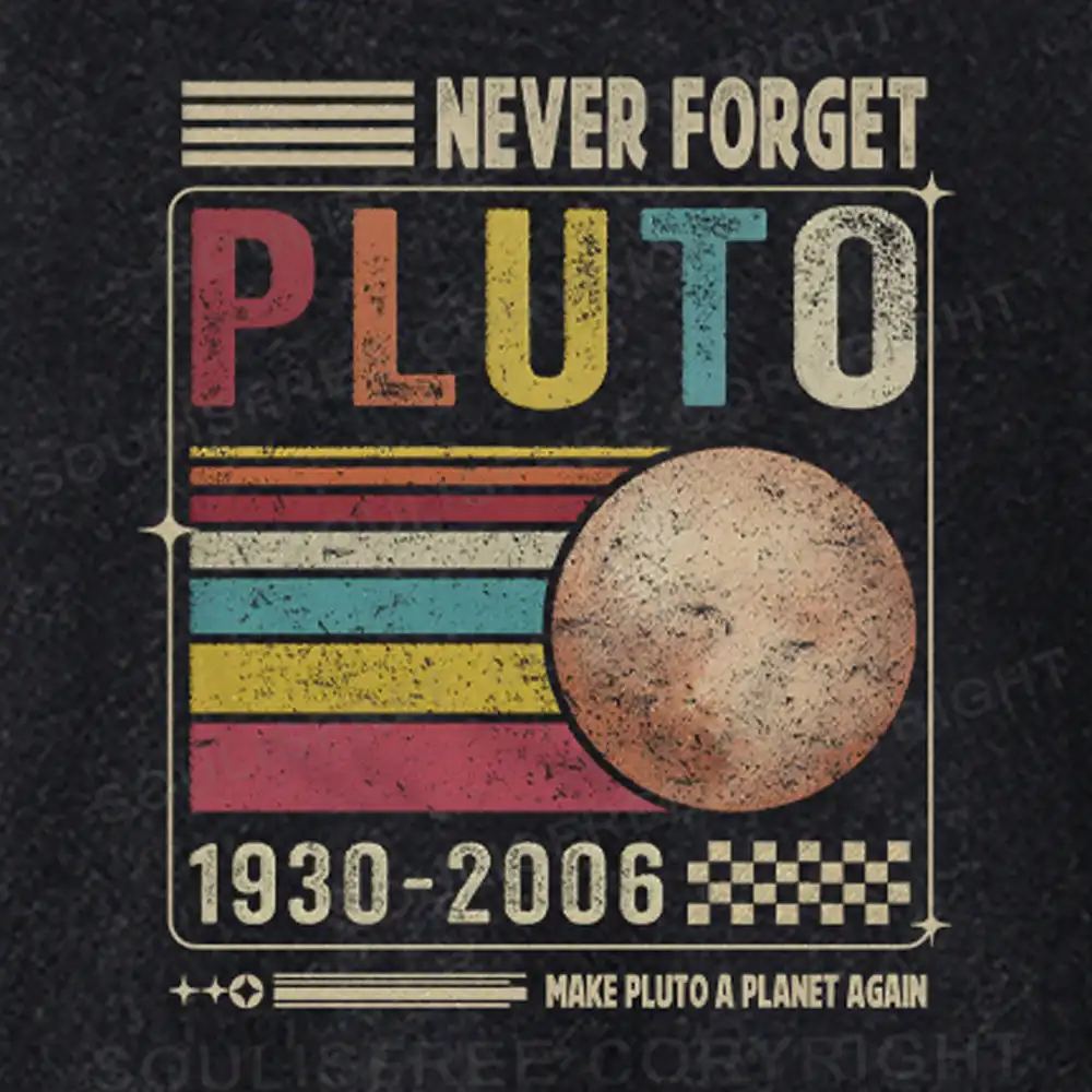 Never Forget Pluto Basic Washed T-shirt