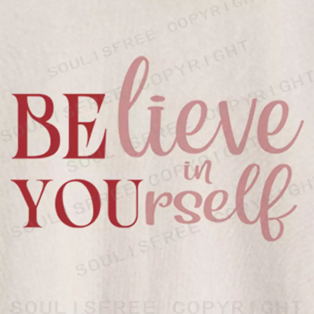 BELIEVE IN YOURSELF Washed Crop T-shirt